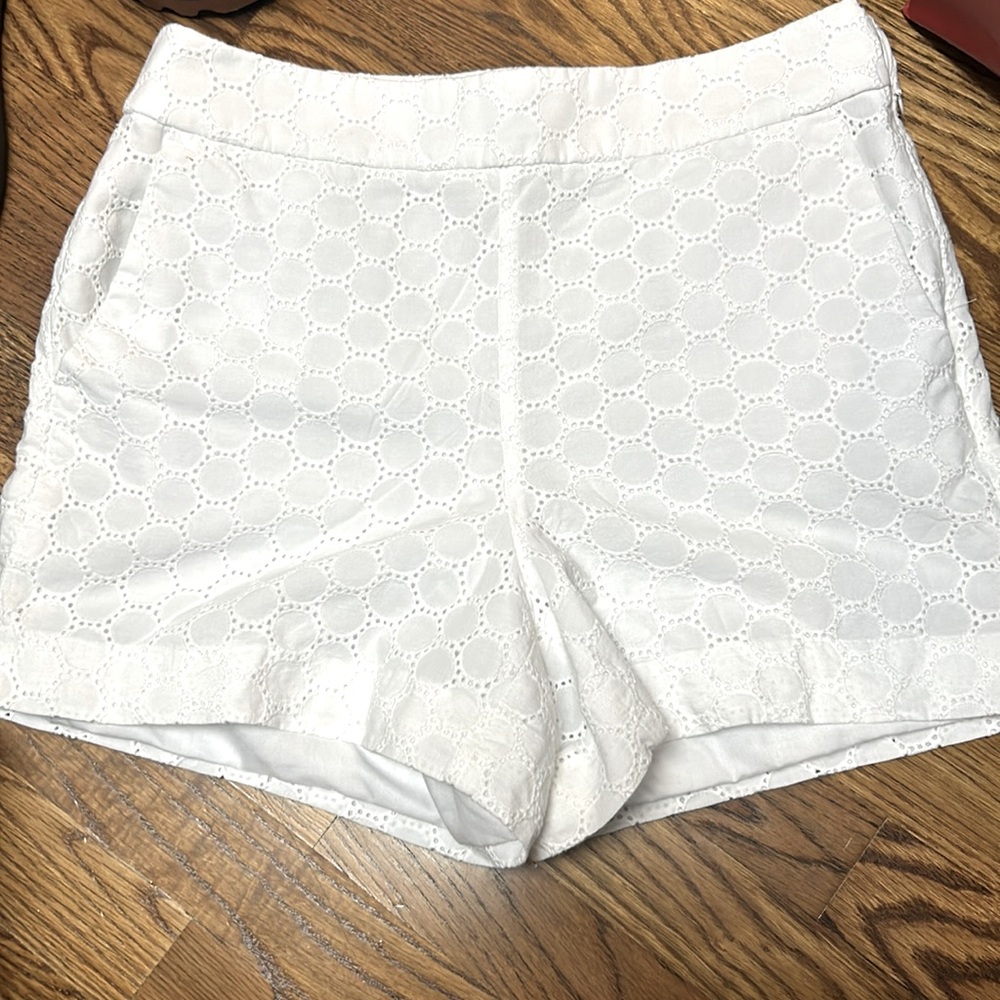 J Crew Eyelet short 4” side zip